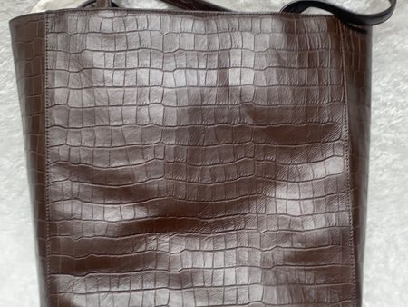 Martha Stewart Croco Embossed Leather Tote, Dark Chocolate Discount