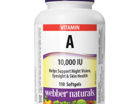 Webber Naturals Vitamin A 10,000 IU, 110 softgels Hot on Sale