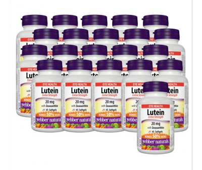 21 x Webber Naturals Lutein with Zeaxanthin, 20mg, 45 softgels Bonus Size Bundle Sale