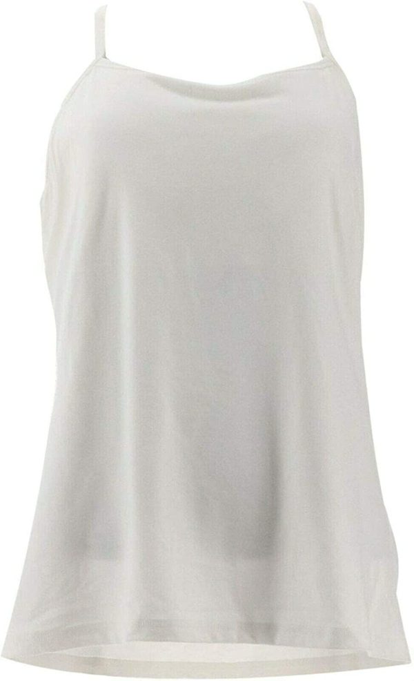 Susan Lucci Collection Tank with Binding Racer Back Straps White X-Large Fashion