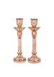 Dennis Basso Set of 2 Mercury Glass Candlesticks 12.5  Silver Color Fashion