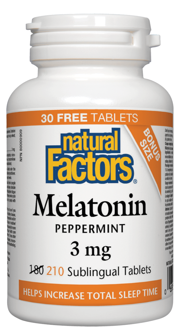 Natural Factors Melatonin 3 mg,  bonus 210 sublingual tabs Discount