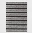 Ravinia Stripe Hand Tufted Rug Black White For Cheap