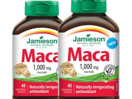 2 x Jamieson Maca 1000 mg 45 veg capsules Bundle Discount