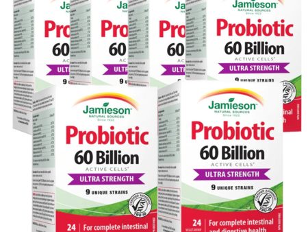 6 x Jamieson Probiotic 60 Billion Ultra Strength, 24 caps Bundle Online Hot Sale