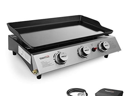 Royal Gourmet PD1300 Portable 3-Burner Propane Gas Grill Griddle,Black Online Sale