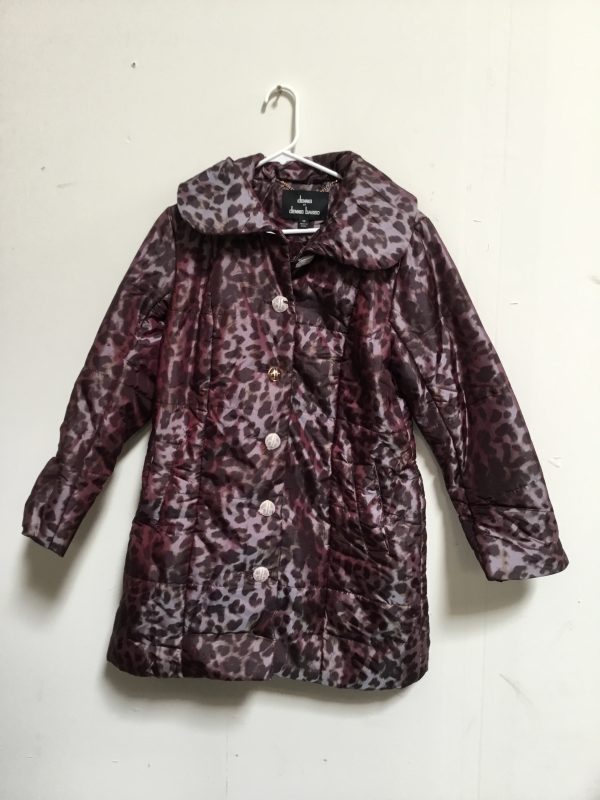 Dennis Basso Printed Water Resistant Quilted Coat X-Small	Wine Leopard Sale