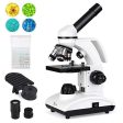 TELMU Microscope 40X-1000X Dual Cordless LED Illumination Lab Compound Monocular Microscopes with Optical Glass Lenses & 10 Slides  Online