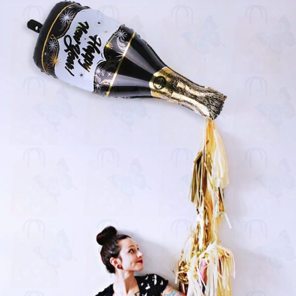 Happy New Year Decorations Wine Bottle Foil Balloons Online now