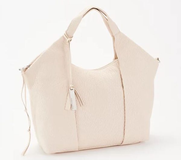 Vince Camuto Convertible Lamb Leather Pleated Tote Bag, Steph, Seashell Supply