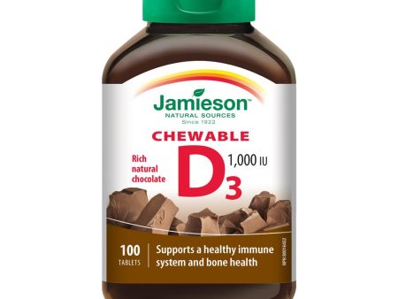 Jamieson Chewable Vitamin D, 1000IU, Chocolate flavour, 100 tablets Online Hot Sale