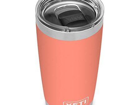 YETI Rambler 20 oz Tumbler, Stainless Steel, Vacuum Insulated with MagSlider Lid, Coral Supply