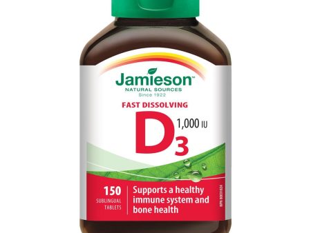 Jamieson Vitamin D3 Fast Dissolving 150 sublingual tablets Hot on Sale