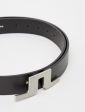 J Lindeberg Bridger Leather Belt - Black Online Hot Sale