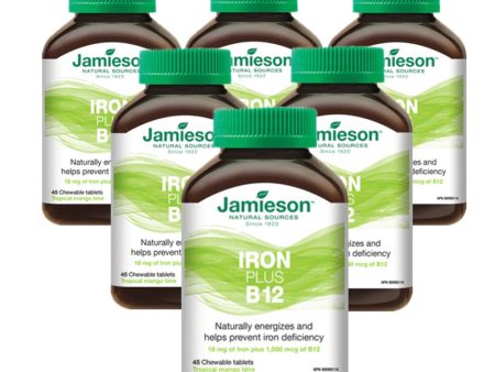 6 x Jamieson Iron + Vitamin B12 Chewable 45 s Bundle on Sale