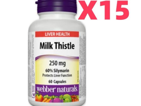 15 x Webber Naturals Milk Thistle 250 mg 60 capsules Bundle Cheap