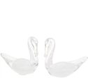 Irish Handmade Glass Company Set of 2 Swan Figurines White For Cheap