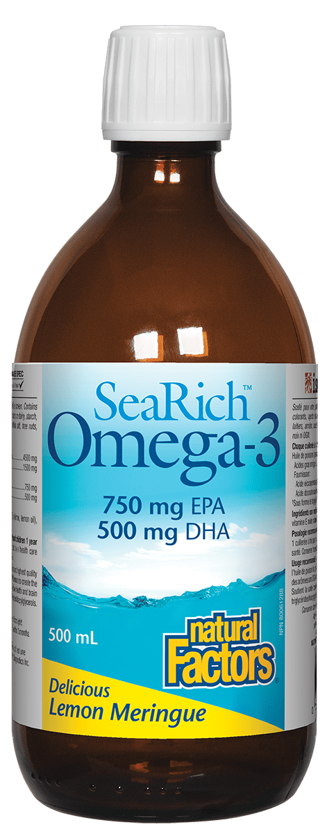 Natural Factors SeaRich Omega-3 750 mg EPA  500 mg DHA Lemon Meringue 500 ml Online