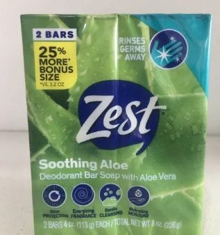 ZEST Soothing Aloe Deodorant 2 bar soap with aloe vera (226g) U.S.A Online Hot Sale