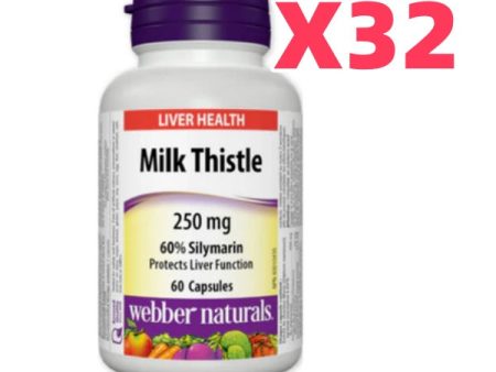 32 x Webber Naturals Milk Thistle, 250 mg, 60 caps Bundle Cheap