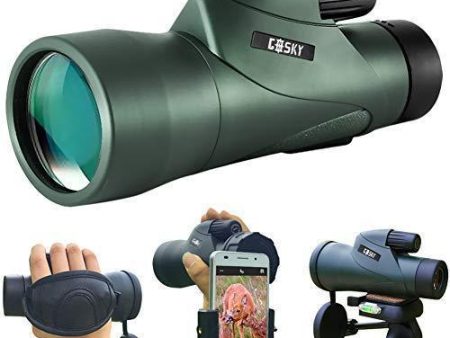 Gosky 12x55 High Definition Monocular Telescope and Quick Smartphone Holder - 2019 Newest Waterproof Monocular -BAK4 Prism for Wildlife Bird Watching Hunting Camping Travelling Wildlife Secenery Online now