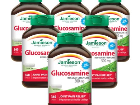 6 x Jamieson Glucosamine Sulfate, 500mg, 360 Capsules Bundle Fashion