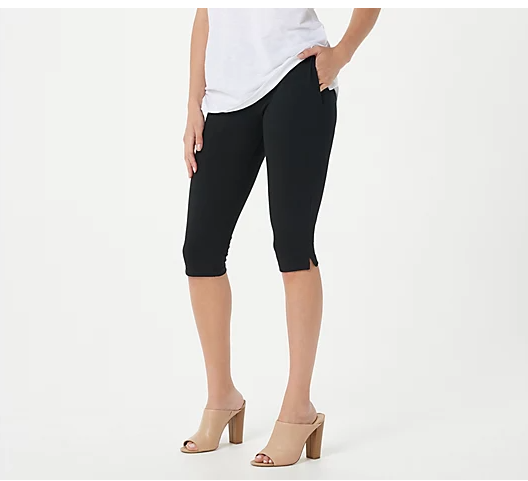 Women with Control Petite Pull-On Pedal Pushers with Pockets, Black, Petite XS Discount