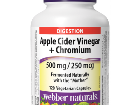 Webber Naturals Apple Cider Vinegar + Chromium 500mg 250 mcg, 120 Vcapsules Hot on Sale