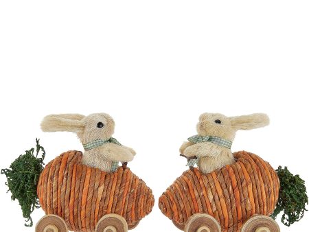 Set of 2 Bunnies Driving Veggie Cars by Valerie Online Sale