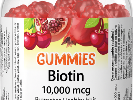 Webber Naturals Biotin Gummies ,10,000 mcg Cherry Pomegranate, 30 Gummies Online Hot Sale