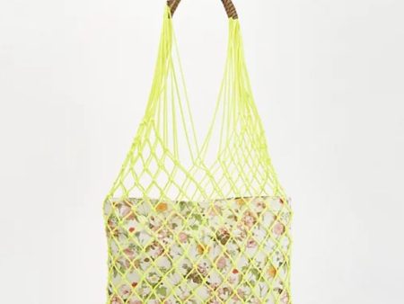 Vince Camuto Rope and Canvas Tote Bag - Zest Safety Yellow, Online now