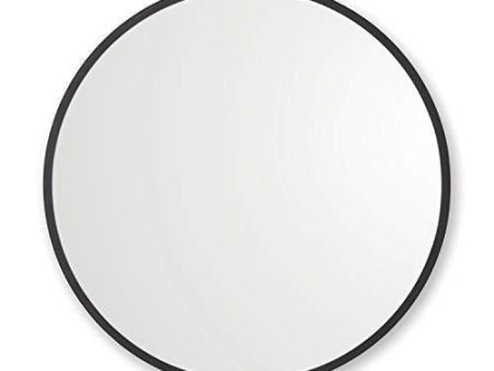 Better Bevel 30” x 30” Black Rubber Framed Mirror | Round Bathroom Wall Mirror Sale