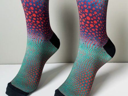 Kirkland Crew Socks - Red Vibrations in Cool Space For Cheap