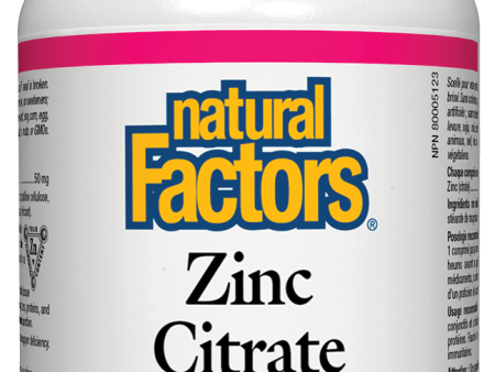 Natural Factors Zinc Citrate, 50mg, 180 tablets Online Sale