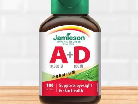 Jamieson Vitamin A + Vitamin D, 100 Softgels Supply