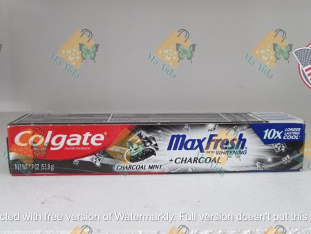 Colgate MaxFresh With Whitening Charcoal Mint 10x Longer Lasting Cool 1.9oz (53.8g) For Cheap