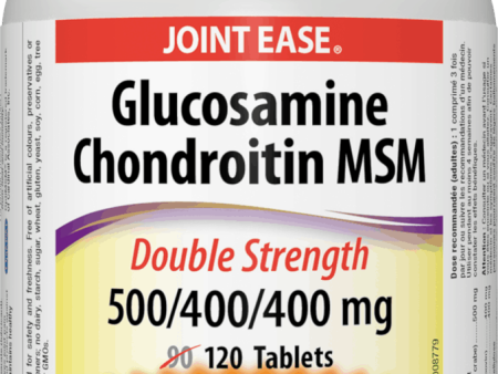 Webber Naturals Glucosamine Chondroitin MSM,500 400 400 mg Double Strength, 120 capsules Bonus Size Online Sale