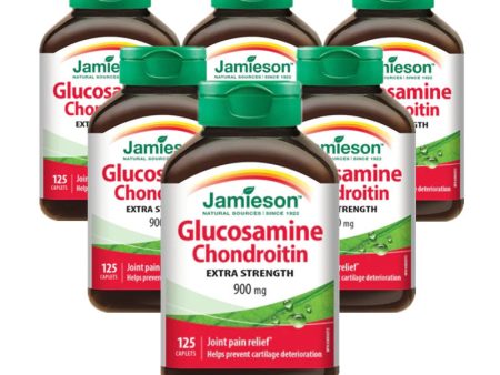 6 x Jamieson Glucosamine Chondroitin 900 mg 125 caplets Bundle For Sale