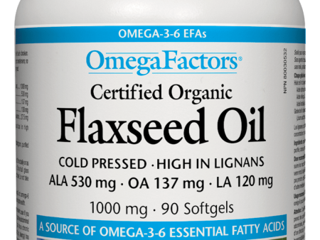 Natural Factors Certified Organic Flaxseed Oil, 1000mg, 90 softgels Supply