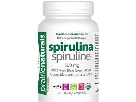 Prairie Naturals Organic Spirulina 500mg 360 tabs Online Sale