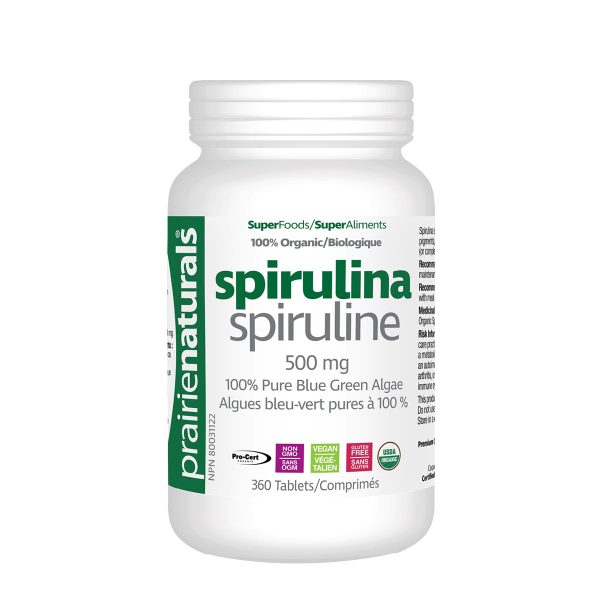 Prairie Naturals Organic Spirulina 500mg 360 tabs Online Sale