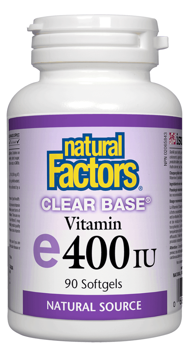 Natural Factors Vitamin E 400IU Clear Base, 90 softgels Discount