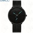 Crrju  Mens Watches Top Brand Luxury Quartz Watch Men Casual Slim Mesh Steel Waterproof Sport Watch Relogio Masculino Discount