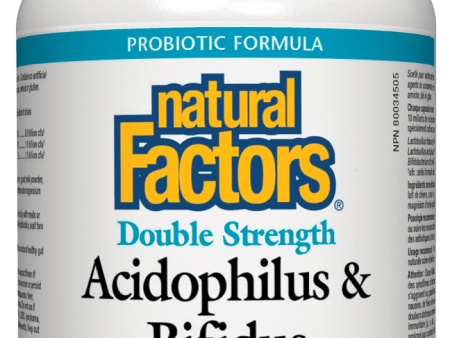 Natural Factors Acidophilus & Bifidus 10 Billion Double Strength, 90 caps Supply