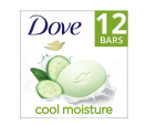 Dove Beauty Bar Women s Bath Soap Gentle Cool Moisture Cucumber & Green Tea All Skin, 3.75 oz 12 Bars For Discount