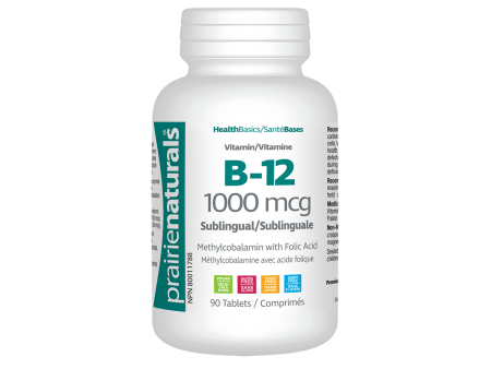 Prairie Naturals Sublingual B12 Vitamin – 1000mcg 90 tablets For Discount