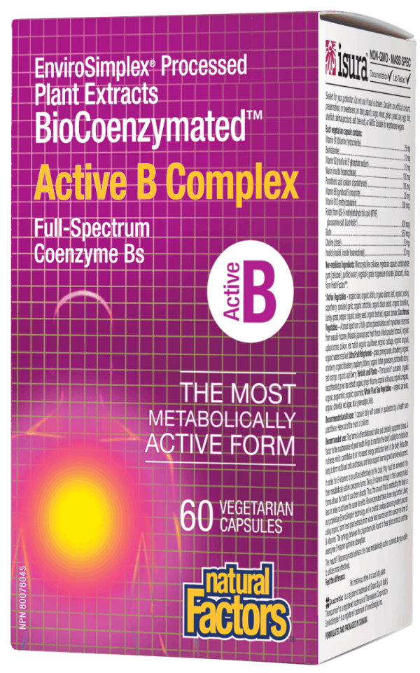 Natural Factors BioCoenzymated Active B Complex 60 vegetarian capsules Supply