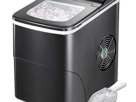 AGLUCKY Ice Maker Machine for Countertop, Portable Ice Cube Makers, Make 26 lbs ice in 24 hrs,Ice Cube Rready in 6-8 Mins with Ice Scoop and Basket for Home Office Bar (Black) For Sale