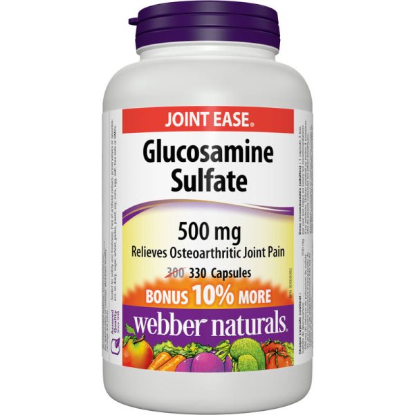 Webber Naturals Glucosamine Sulfate 500mg 330 Capsules Bonus Size Sale