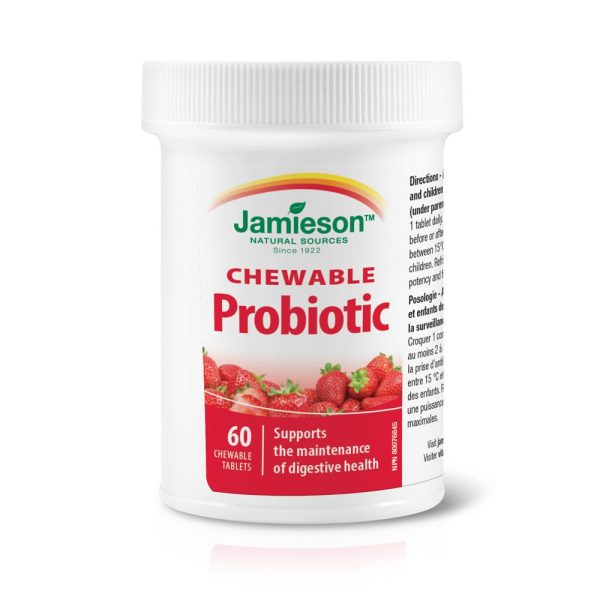 Jamieson Chewable Probiotic, Strawberry Yogurt, 60 tabs Online now